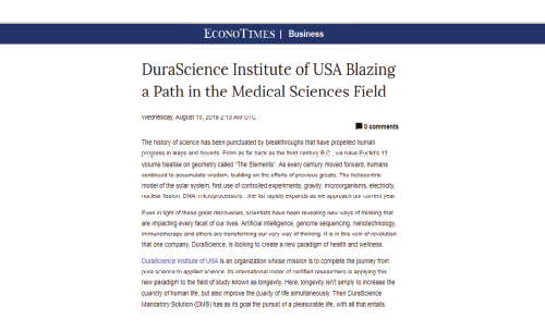 DuraScience Institute Of USA Blazing A Path In The Medical Sciences Field